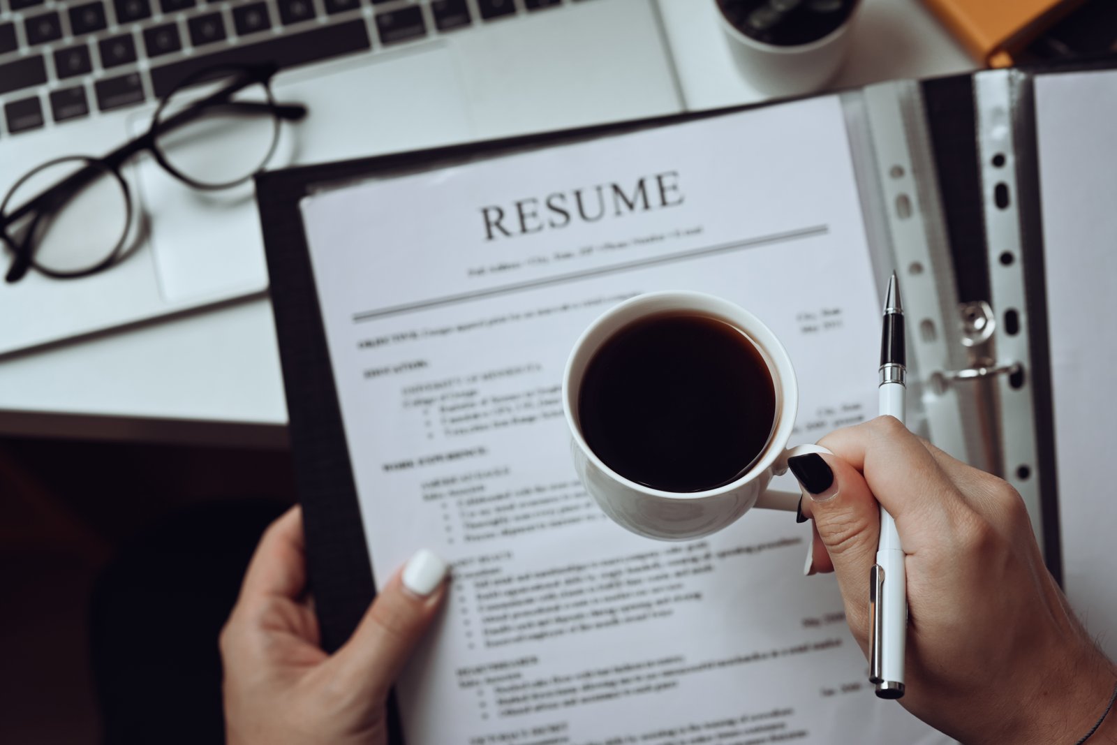 HR manager reviewing a CV