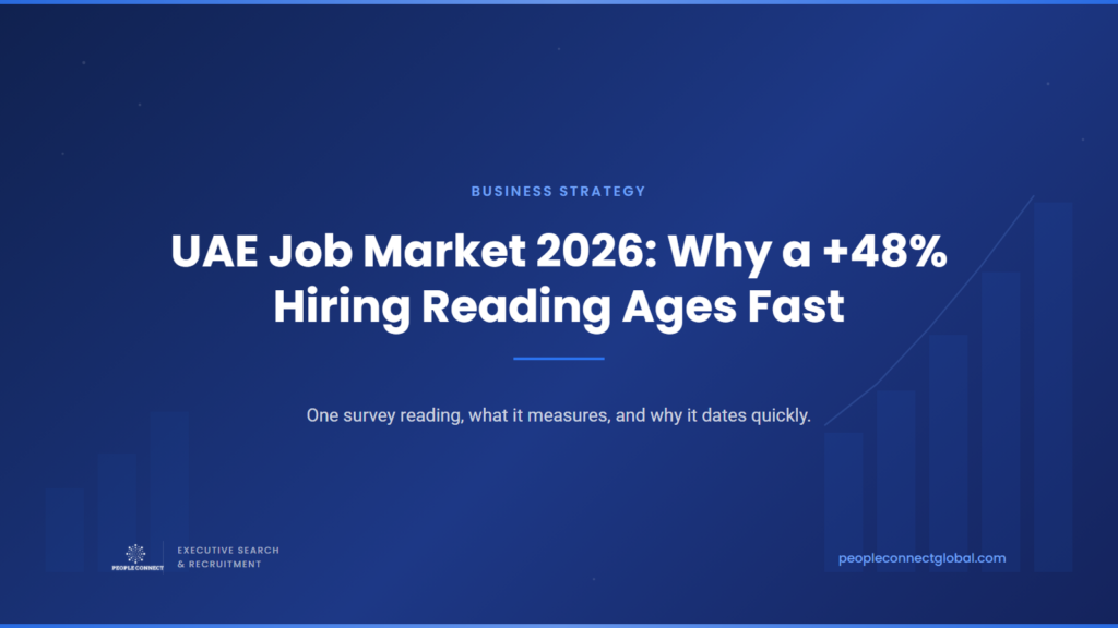 Cover graphic for: UAE Job Market 2026: Why a +48% Hiring Reading Ages Fast